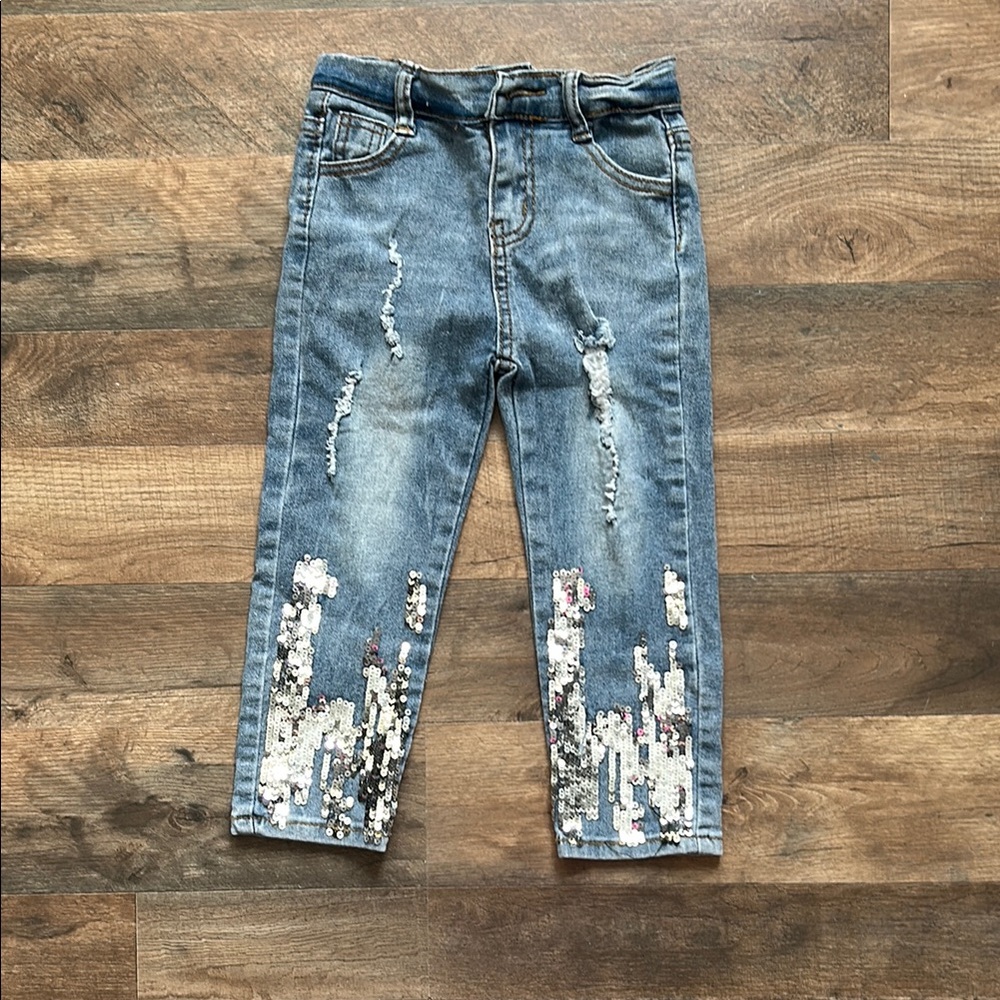 Blue Jeans with Sequin Accents